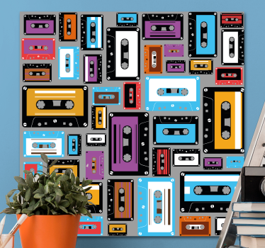 Retro 80-ih kazete s uzorkom vintage zidnih otisaka - TenStickers