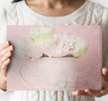Ruže u stilu "shabby chic" na saksiji vintage zidni printovi - TenStickers