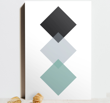 šareni romboid u okomitom uzorku geometrijsko zidno platno - TenStickers