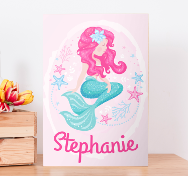 Sirena s prilagodljivim otiscima platna po imenu - TenStickers