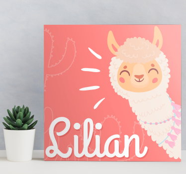 Slatka lama personalizirani prilagodljivi otisci na platnu - TenStickers