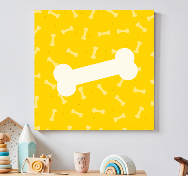 Slatka žuta pozadina slike platna s psećim kostima - TenStickers