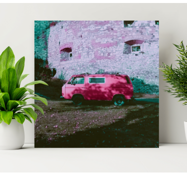 Slika na platnu abc i slova vintage rozi kombi - TenStickers