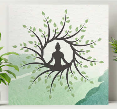 Slika na platnu buda silueta meditativnog buddhe - TenStickers