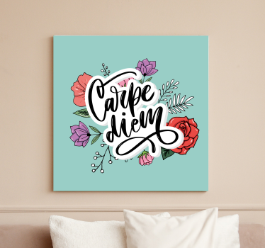 Slika na platnu citati carpe diem cvjetni - TenStickers