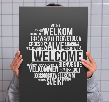 Slika na platnu citati globalna poruka dobrodošlice - TenStickers