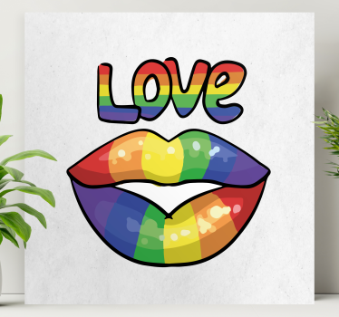 Slika na platnu citati Šarene usne ljubavi - TenStickers