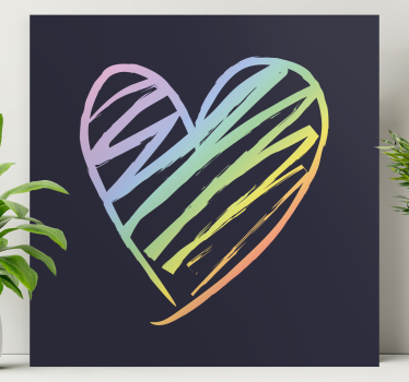 Slika na platnu citati skica srca - TenStickers
