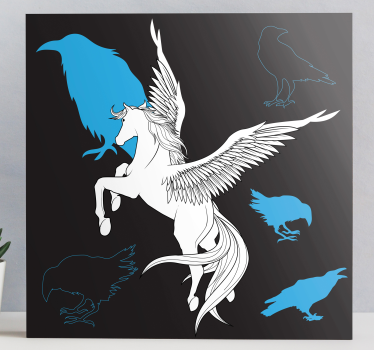Slika na platnu dinosauri let mitološkog pegaza - TenStickers