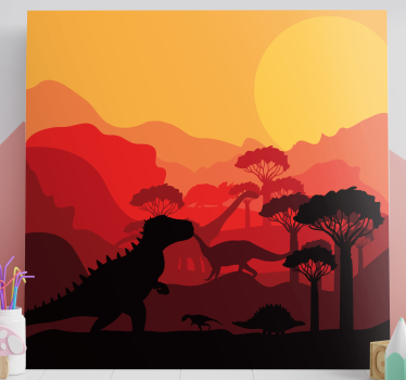 Slika na platnu dinosauri pejzaž s dinosaurima - TenStickers