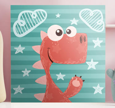 Slika na platnu dinosauri slatki crtić dinosaur - TenStickers