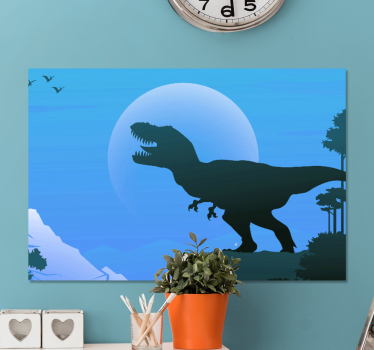 Slika na platnu dinosauri t-rex silueta - TenStickers