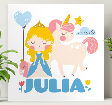 Slika na platnu djeca princeza s jednorogom - TenStickers