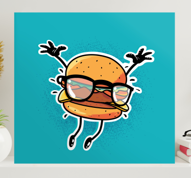 Slika na platnu drugi tekst sretan burger lik - TenStickers