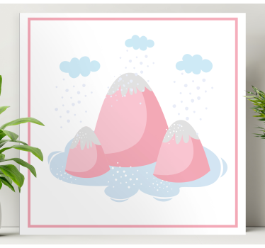 Slika na platnu elegantan ružičasta planinska scena - TenStickers