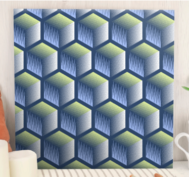Slika na platnu geometrijski uzorak heksagonalne kocke - TenStickers