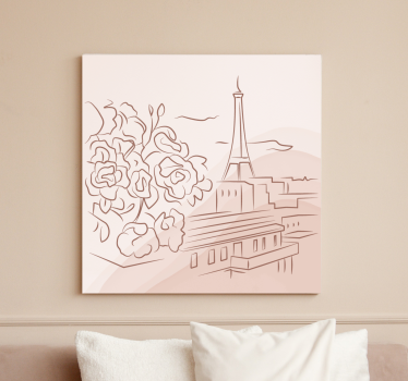 Slika na platnu gradova pariz s cvjetnim motivima - TenStickers