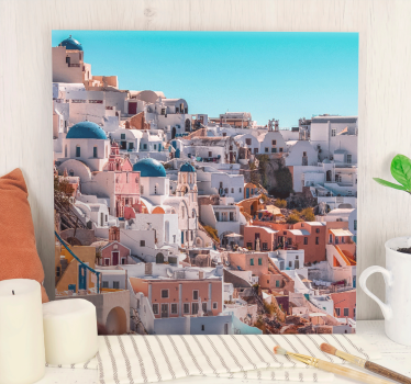 Slika na platnu gradova santorini slikoviti pogled - TenStickers