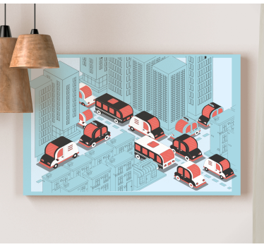 Slika na platnu gradova urbana prometna scena - TenStickers