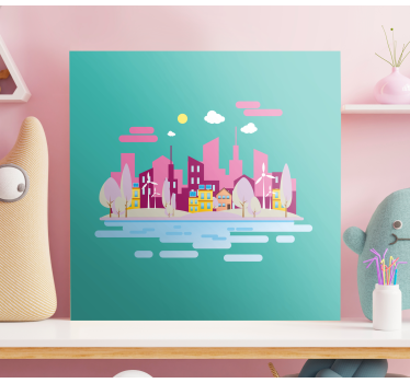 Slika na platnu gradova vibrantna gradska panorama - TenStickers