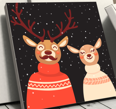 Slika na platnu jelen svečani par jelena - TenStickers