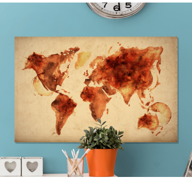 Slika na platnu karta svijeta aquarelle globalna karta - TenStickers