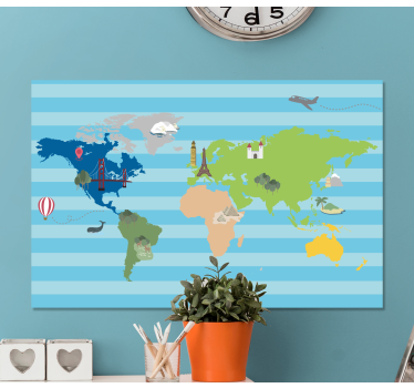 Slika na platnu karta svijeta kreativna globalna karta - TenStickers