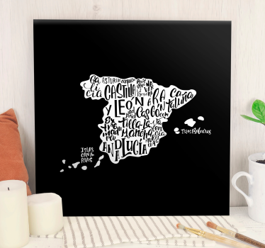Slika na platnu karta svijeta kreativna tipografija - TenStickers