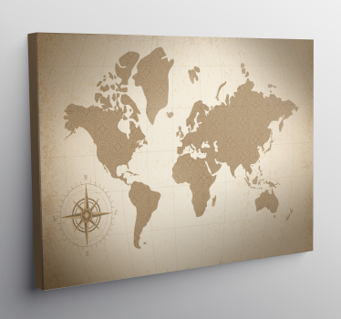 Slika na platnu karta svijeta vintage mapa - TenStickers