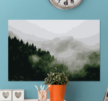 Slika na platnu krajolici magloviti planinski šuma - TenStickers