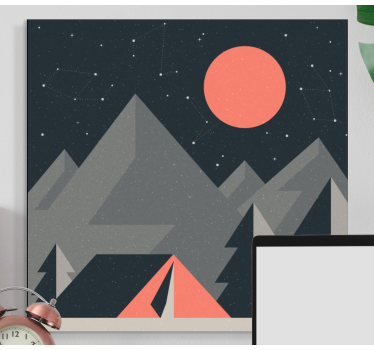 Slika na platnu krajolici planinskog kampiranja - TenStickers