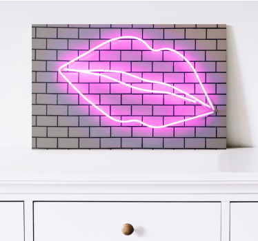 Slika na platnu motivacijski kiss neonski znak - TenStickers
