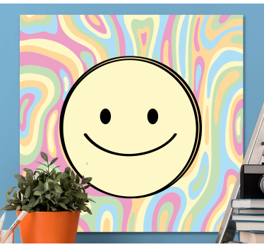 Slika na platnu motivacijski uz uzorak nasmijanih lica - TenStickers