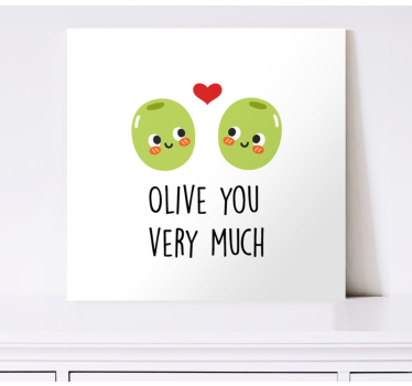 Slika na platnu motivacijski zajedno volimo masline - TenStickers