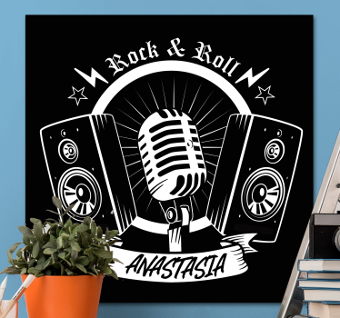 Slika na platnu muzika dizajn retro mikrofona - TenStickers