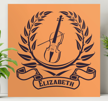 Slika na platnu muzika emblem od violinskih lovora - TenStickers
