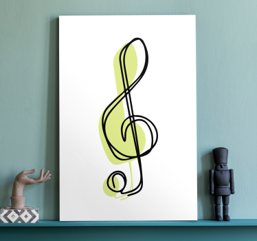 Slika na platnu muzika kontura muzičkog ključa - TenStickers