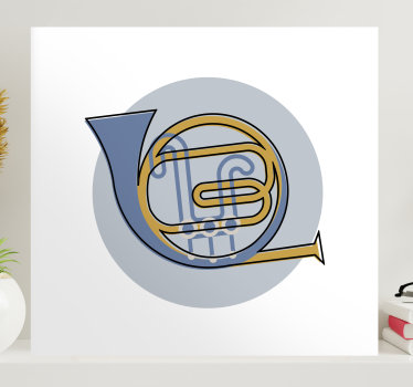 Slika na platnu muzika silueta francuskog roga - TenStickers