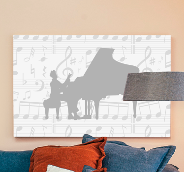 Slika na platnu muzika silueta klavirskih melodija - TenStickers