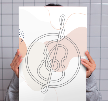Slika na platnu muzika silueta muzičkog instrumenta - TenStickers