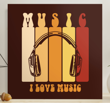 Slika na platnu muzika slušalice i zvuk - TenStickers