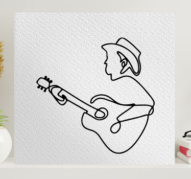 Slika na platnu muzika svirajući cowboy na gitari - TenStickers