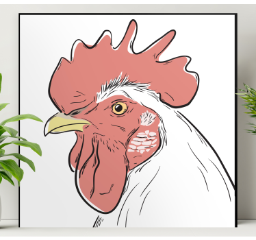 Slika na platnu ptica detaljna slika pijetla - TenStickers