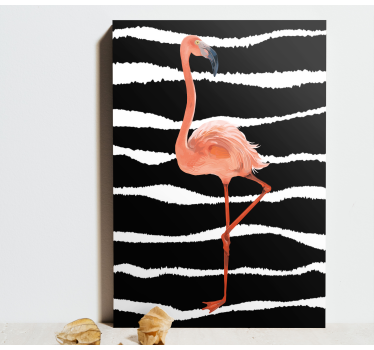 Slika na platnu ptica flamingo na prugama - TenStickers