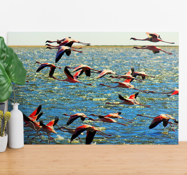 Slika na platnu ptica flamingosi u letu - TenStickers