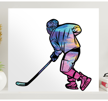 Slika na platnu sport hokejaš u akciji - TenStickers