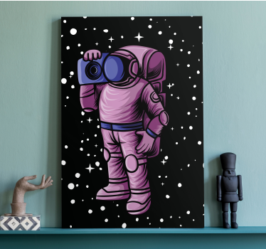 Slika na platnu video igre astronaut koji hvata zvijezde - TenStickers