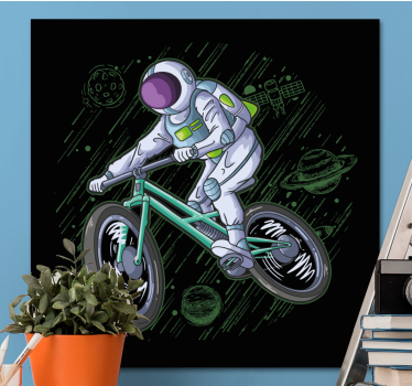 Slika na platnu video igre astronaut na biciklu - TenStickers