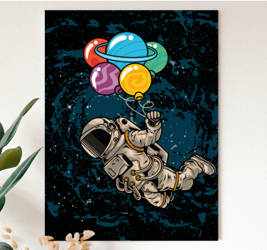 Slika na platnu video igre astronaut s balonima - TenStickers