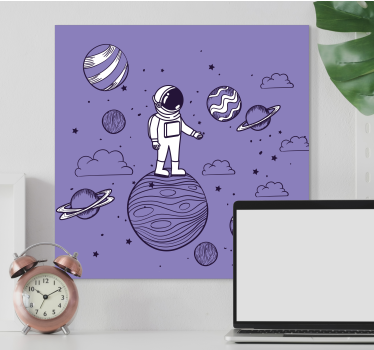 Slika na platnu video igre astronaut u istraživanju svemira - TenStickers